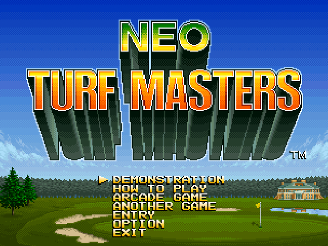 Neo Turf Masters title screen for Neo Geo CD